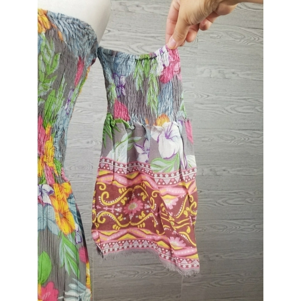 ALTAR'D STATE // flowy boho-chic floral off shoulder smocked maxi dress - Picture 8 of 16